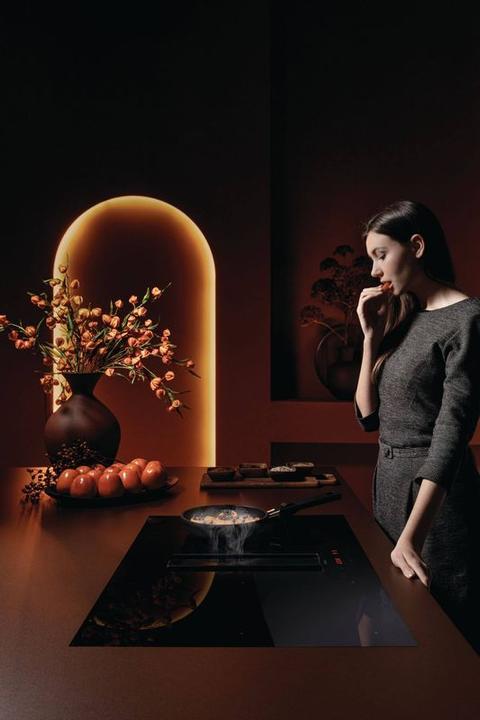 Produktbild Falmec Induktionskochfeld mit Dunstabzug Zero Easy 84 Schwarz (84.40 cm, Glaskeramik Kochfeld)