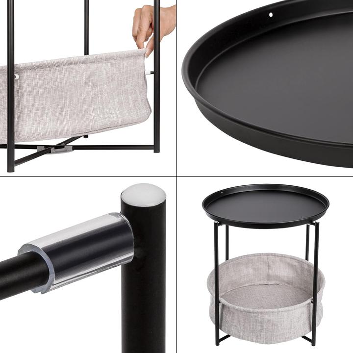 Image du produit Onvaya Runder Couchtisch mit Korb & Tablett