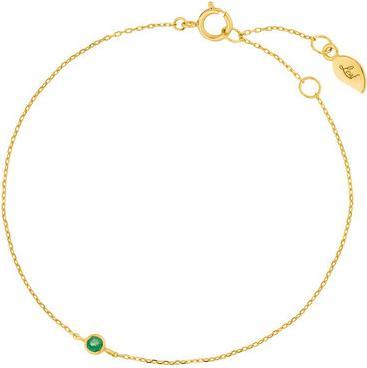 Armkette Smaragd, 14 Karat Gelbgold (14 Karat (585er) Gelbgold)