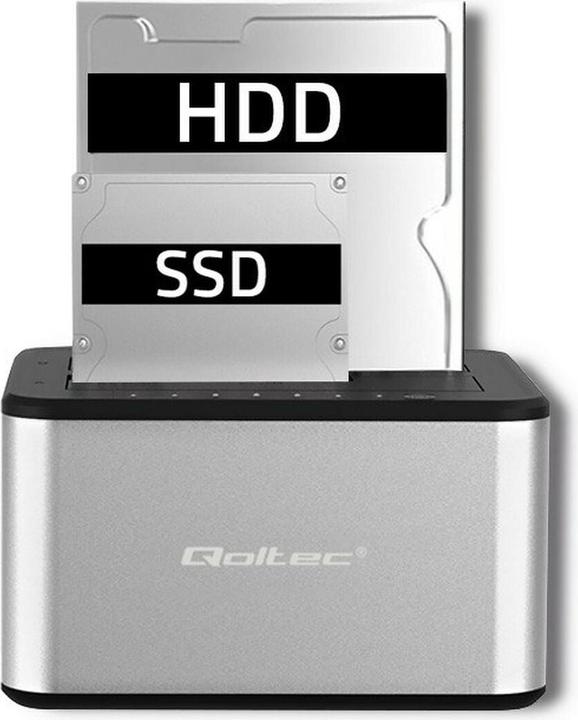 Image du produit Qoltec 50316 2x HDD/SSD docking station 2.5/3.5inch SATA USB 3.0 Cloning