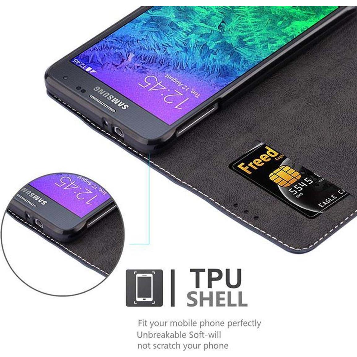 Thumbnail - Cadorabo Book X-Wallet Cover (Samsung Galaxy Alpha), Smartphone Hülle, Blau