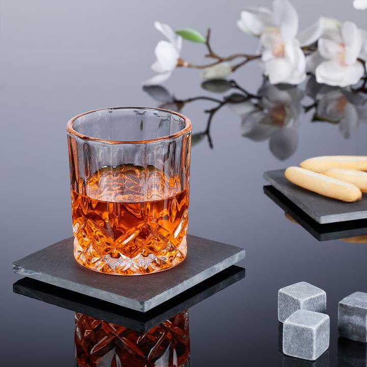 Produktbild Relaxdays 8x Schieferuntersetzer (1x, Glasuntersetzer)