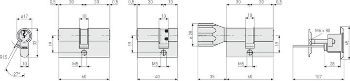 Produktbild Abus Halbzylinder A93NP, 10-30 mm, gleichschl. AC03378 (Aussenzylinder)