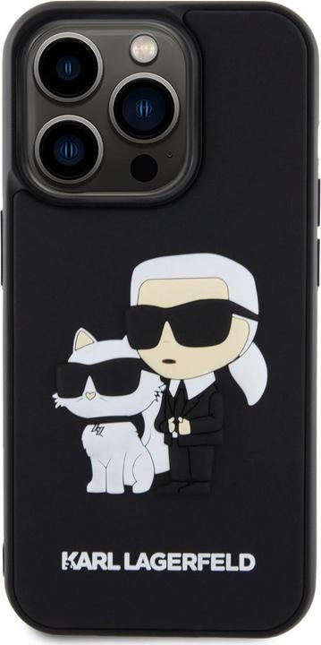 Productafbeelding Karl Lagerfeld 3D Rubber Karl en Choupette hoesje voor iPhone 13 Pro Zwart (Apple iPhone 13 Pro)
