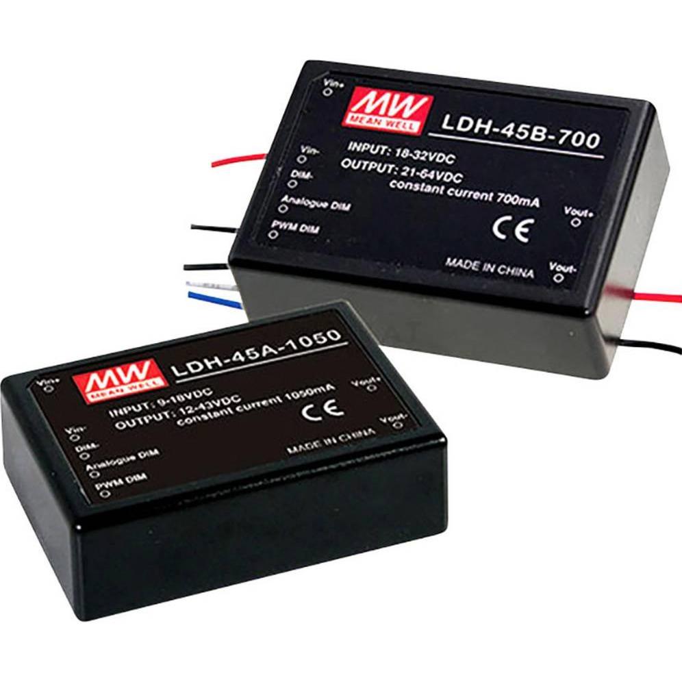 MeanWell, Accessori per illuminazione, MEAN WELL LDH-45A-1050DA, 45 W, 1,05 A, 43 V, 53 mm, 75 mm, 22,7 mm