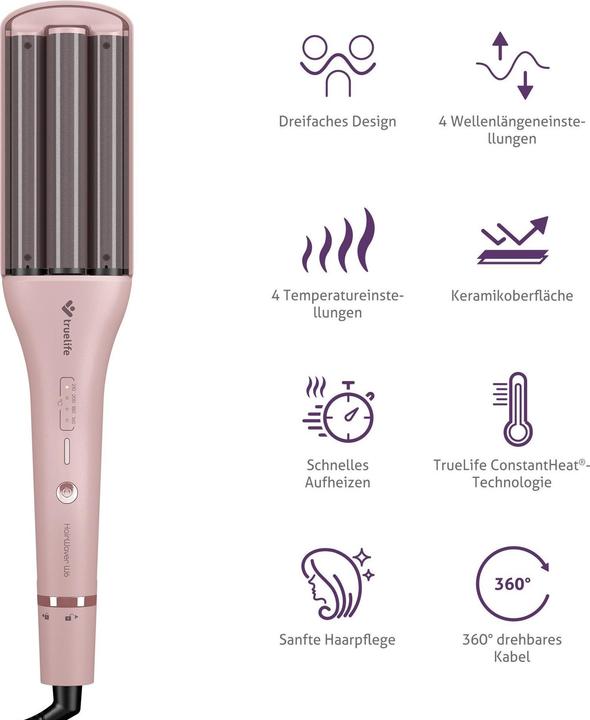 Produktbild Truelife HairWaver W6 pink / Lockenstab / 100 W / 160 - 210 °C
