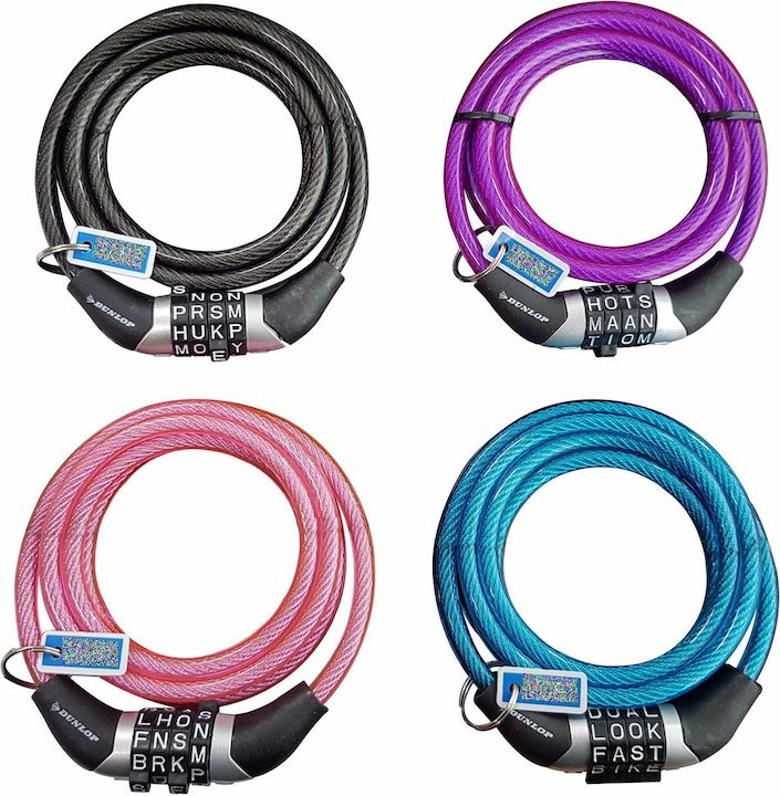Image du produit Dunlop Antivol vélo avec code alphabétique (120 cm)