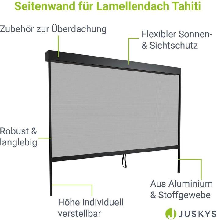 Produktbild Juskys Seitenwand für Lamellendach Tahiti (240 cm, 300 cm)
