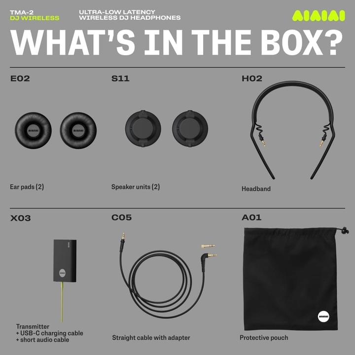 Actual product image Aiaiai Wireless Over-Ear Headphones TMA-2 DJ Wireless Black (No noise cancellation, 25 h, Cable, Wireless)