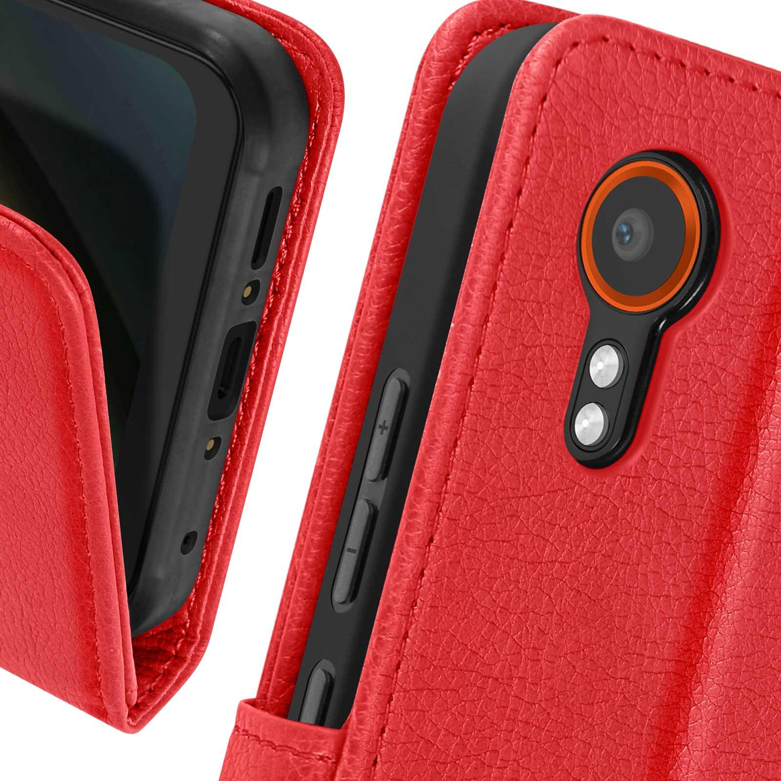 Thumbnail - Avizar Chesterfield Wallet Cover Series (Samsung Galaxy Xcover 7), Smartphone Hülle, Rot