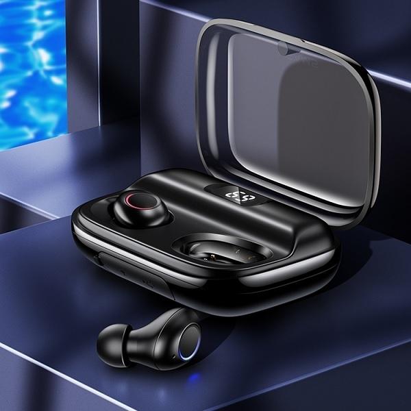 Actual product image Usams Słuchawki Bluetooth 5.0 TWS YJ series bezprzewodowe czarny/black BHUYJ01 (4.50 h, Wireless)