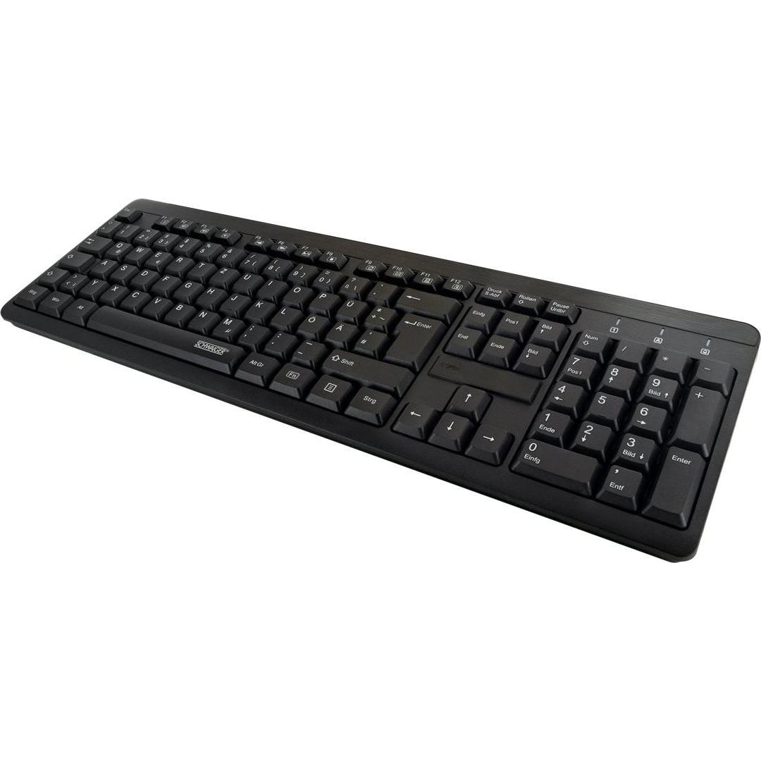 Schwaiger wireless USB 2.0A black (DE, Kabelgebunden), Tastatur, Schwarz