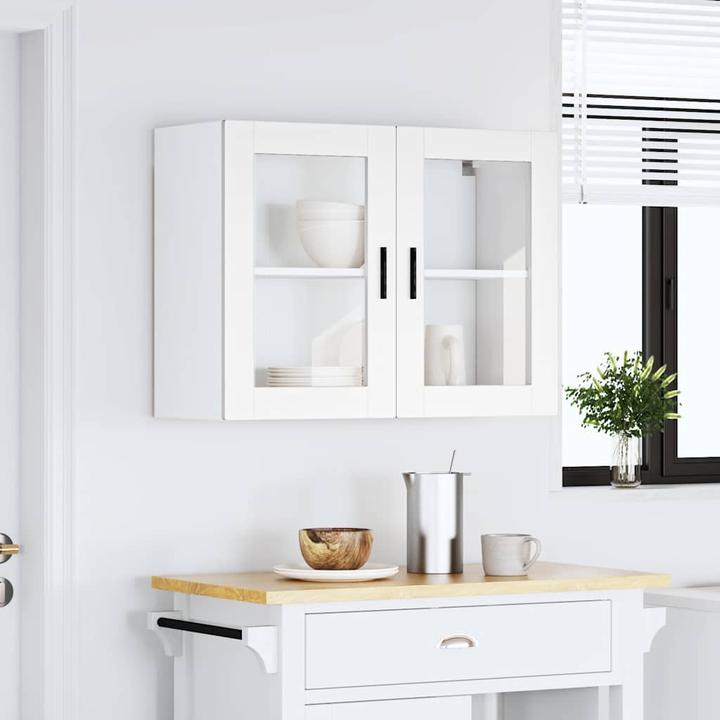Image du produit VidaXL Armoire suspendue de cuisine avec porte vitrée Porto Blanc Armoire murale de cuisine (80 x 31 x 60 cm)