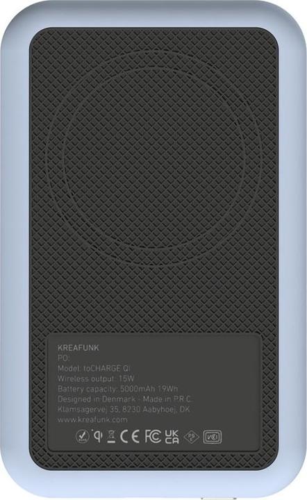 Produktbild Kreafunk toCHARGE QI powerbank - Cloudy Blue (KFKE85) (5000 mAh, 15 W)