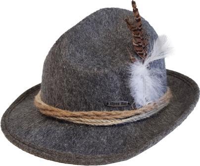 Produktbild PartyChimp Oktoberfest Mütze in dunkelgrau mit Feder