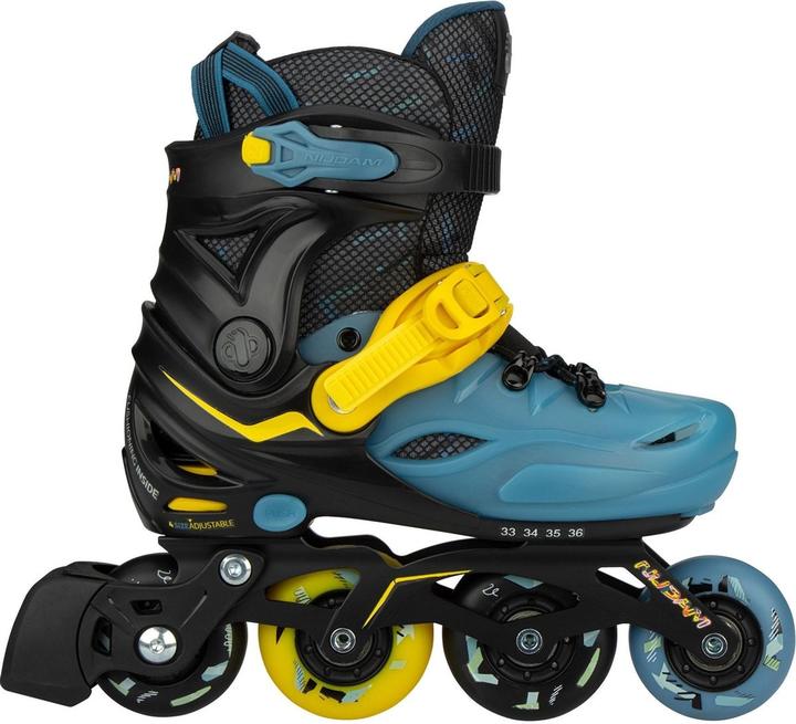 Nijdam Skeelers - Verstelbaar - Blacktop Game - Zwart/Blauw - 33-36