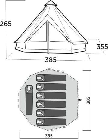 Productafbeelding Easy Camp Vaulen Tipi, f?r 7 Personen (braun, Modell 2025) (10.80 kg, 7 personen)