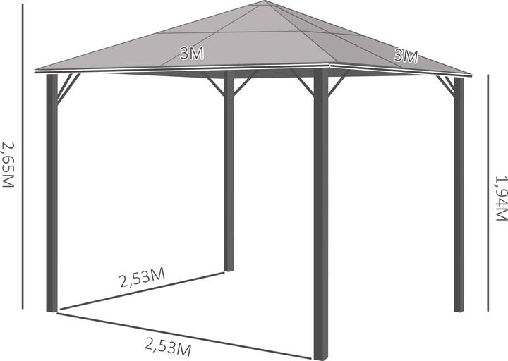 Produktbild Outsunny Pavillon (300 cm, 300 cm)