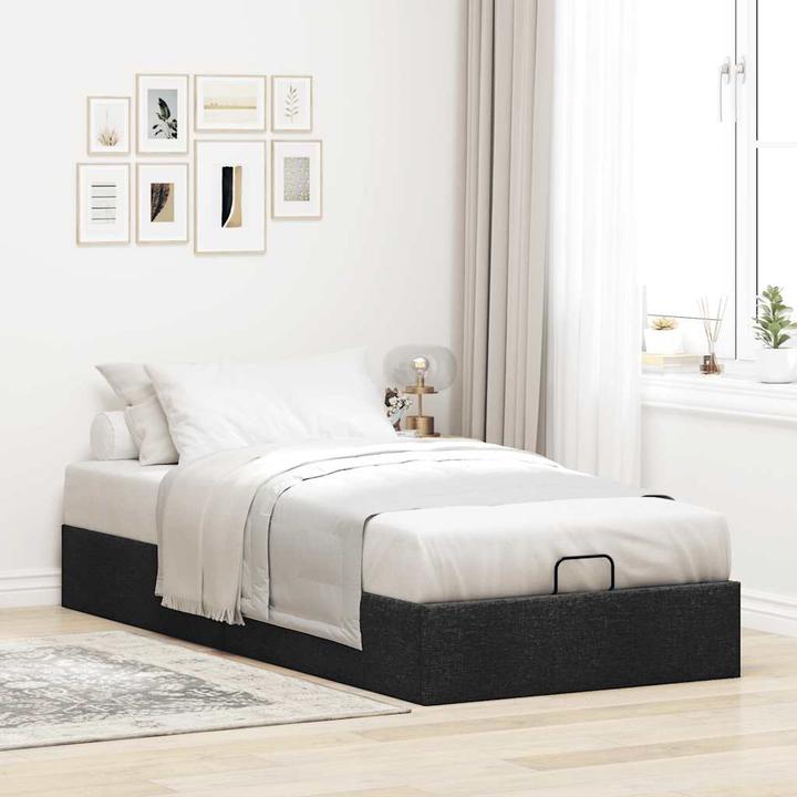 Image du produit VidaXL Lit Ottoman sans matelas Noir 100x200 cm Tissu (100 x 200 cm)
