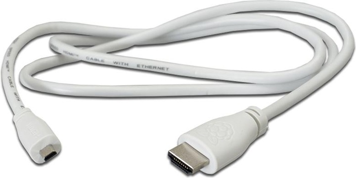 Actual product image Raspberry Pi Official cable Micro-HDMI to HDMI White, 1m
