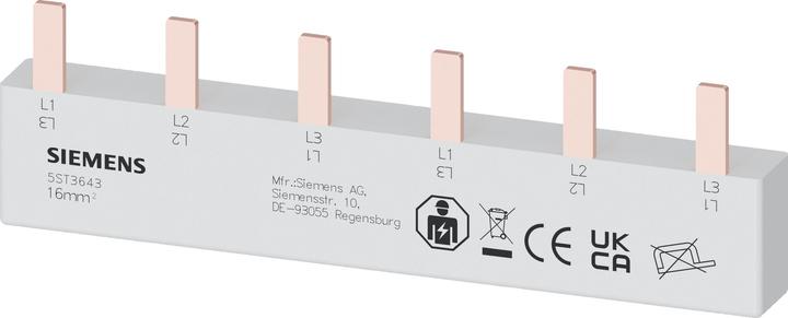 Actual product image Siemens Phase busbar 3ph 18mm 102.5mm 16qmm 80A 5ST3643