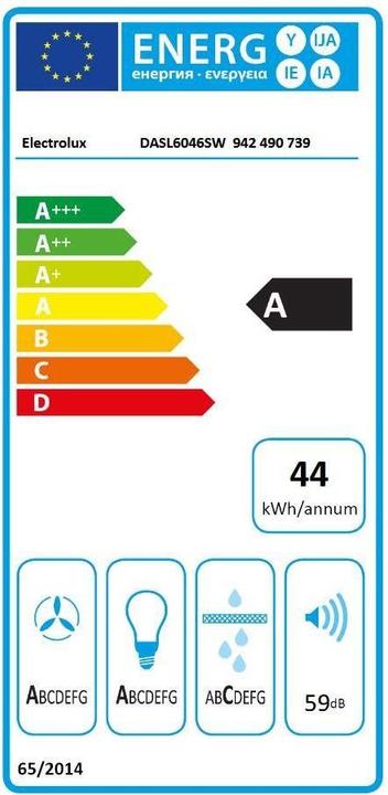 Energy Label Electrolux DASL6046SW (Flat-screen hood)