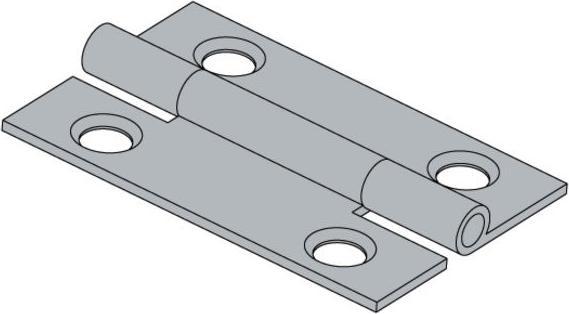 Actual product image Hettich Scharnier Stahl schwarz 40x25 mm 2 Stck (2 pcs.)