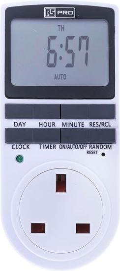 Immagine prodotto RS PRO Timer digitale 24h Spina UK Tipo G (BS1363)