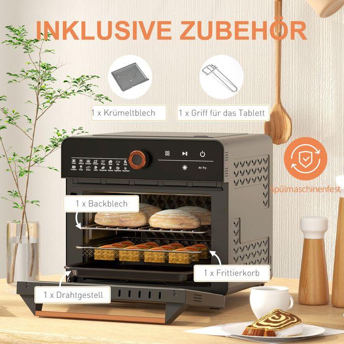 Actual product image Swisshandel24 Minibackofen 20L, Mini Ofen, 40-220°C, 17 Modi, Timer, 36x37x34,5cm, Schwarz