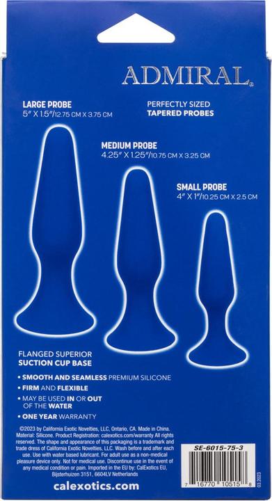 Actual product image Admiral Kit 3 Anal Plug Blue