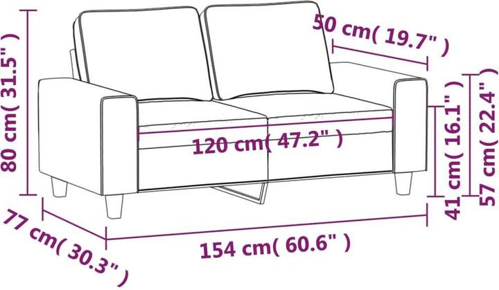 Produktbild vidaXL 2-Sitzer-Sofa (2-Sitzer)
