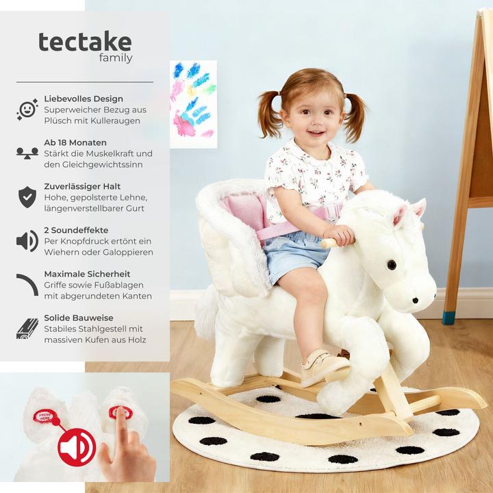 Actual product image tectake Rocking horse with plush, high-quality design, from 18 months