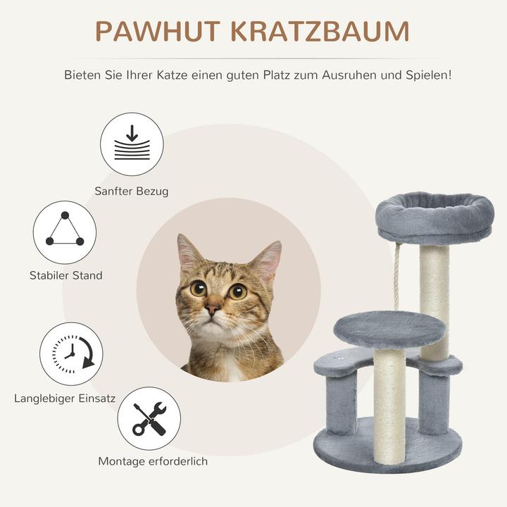 Actual product image PawHut Climbing tree for cats (65 cm, Grey)