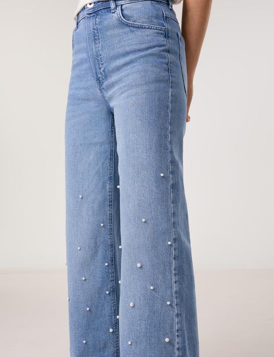 Produktbild Taifun Wide Leg Jeans mit Perlenzier Hose Jeans lang - 65082
