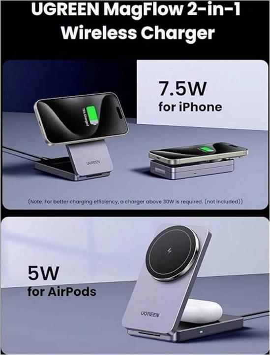 Produktbild Ugreen 2-in-1 Magnetic Wireless Charger (20 W)