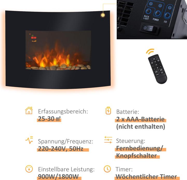 Actual product image Jamb Electric Fireplace Wall Fireplace