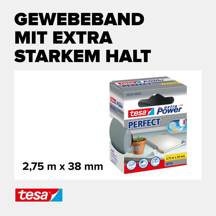 Actual product image tesa extra Power Perfect fabric tape (38 mm)