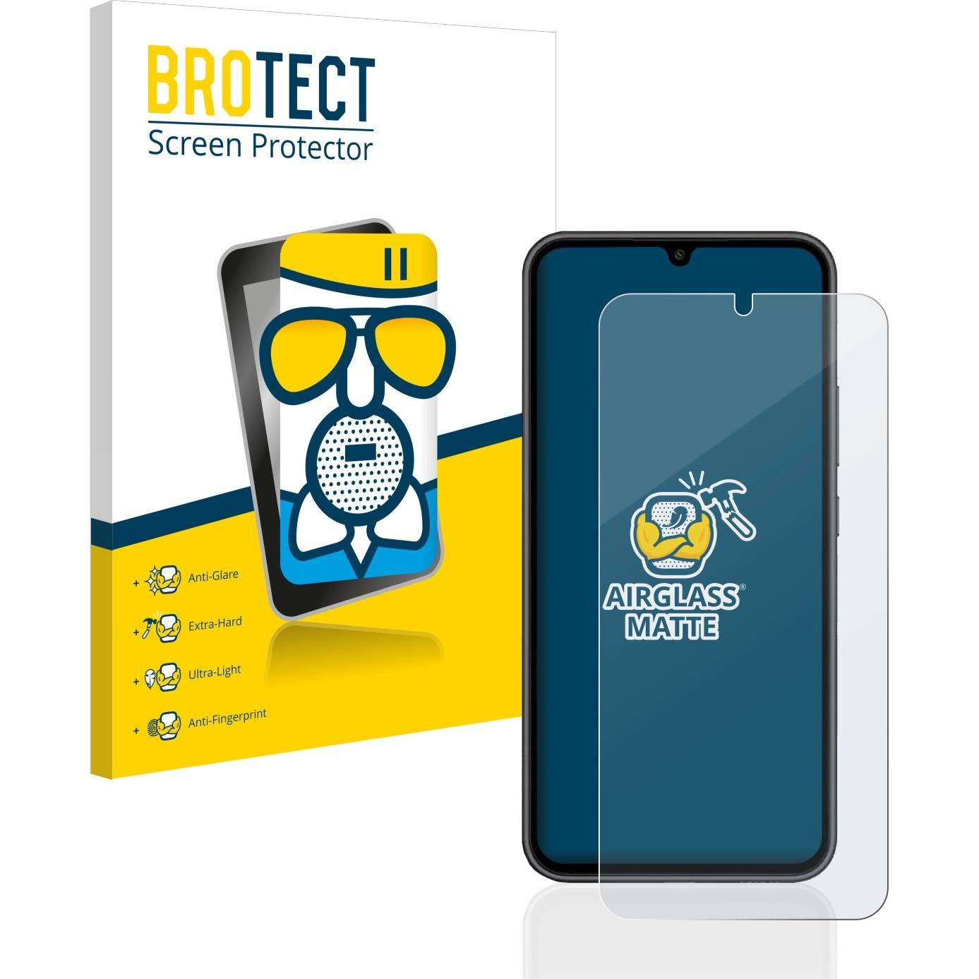 BROTECT AirGlass Panzerglasfolie Matt (1 Stück, Samsung Galaxy A34 5G), Smartphone Schutzfolie, Grau