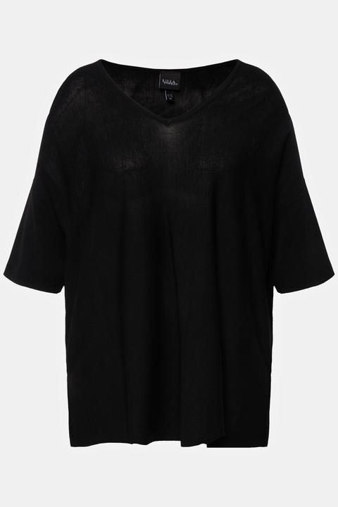 Produktbild Ulla Popken Pullover, Oversized, V-Ausschnitt, Halbarm (56)