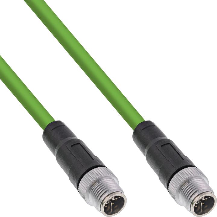 Produktbild InLine Industrie Netzwerkkabel, M12 8-pin X-kodiert Stecker/Stecker, Cat.6A PUR, 1m (SF/UTP, CAT6, 1 m)