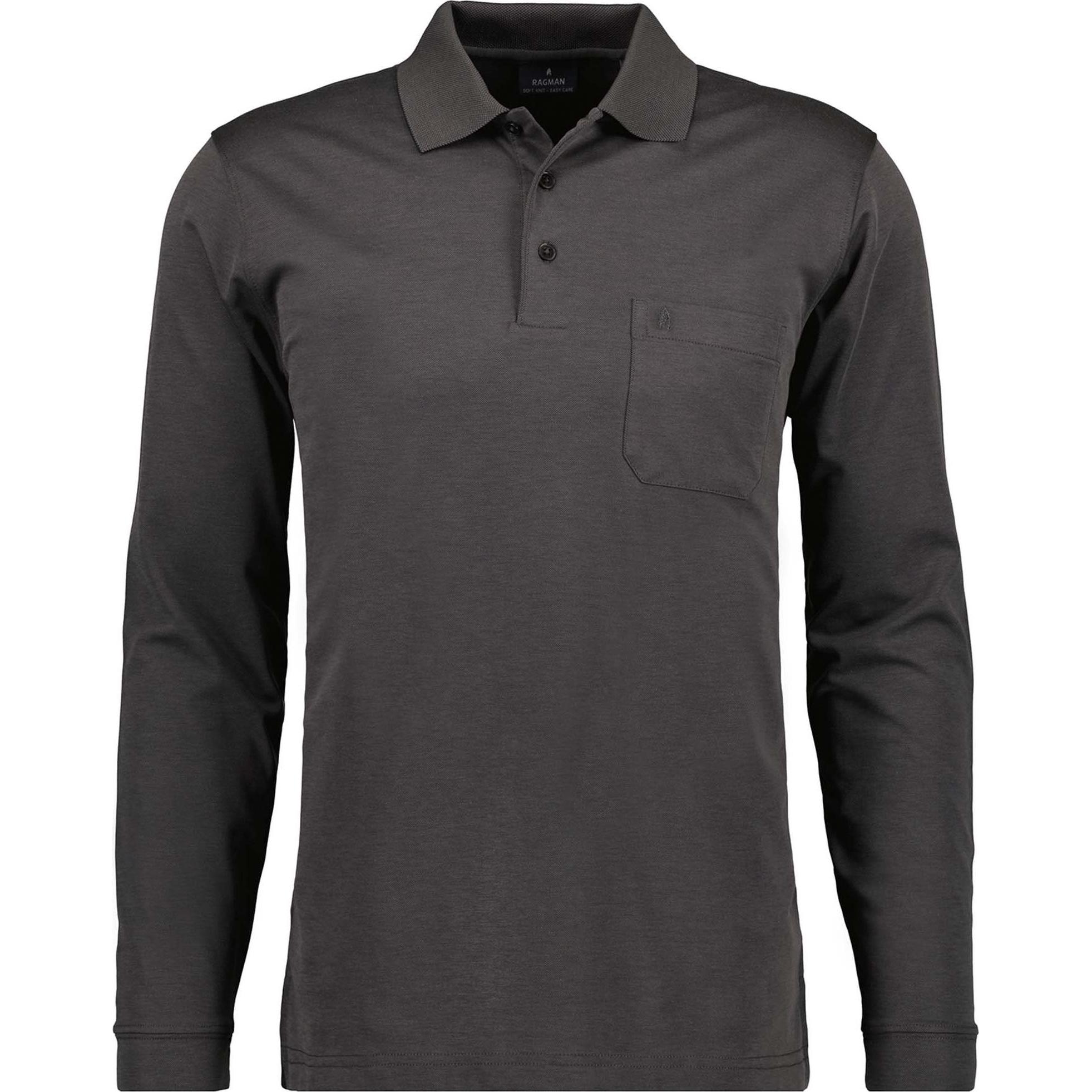 Ragman, Herren, Shirt, Poloshirt Casual Bequem sitzend, Grau, (8XL)