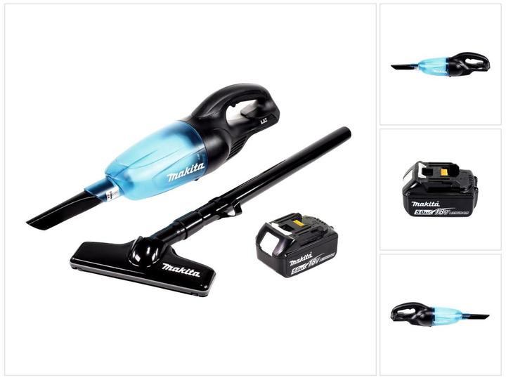 Makita DCL 180 T1 B Akku Staubsauger 18 V Schwarz + 1x Akku 5,0 Ah - ohne Ladegerät