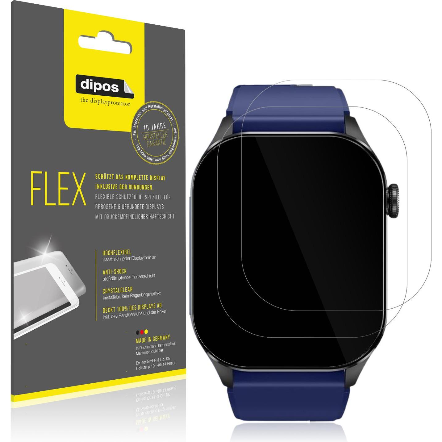 Dipos 3D Full Cover Schutzfolie, Smartwatch Schutzfolie, Transparent