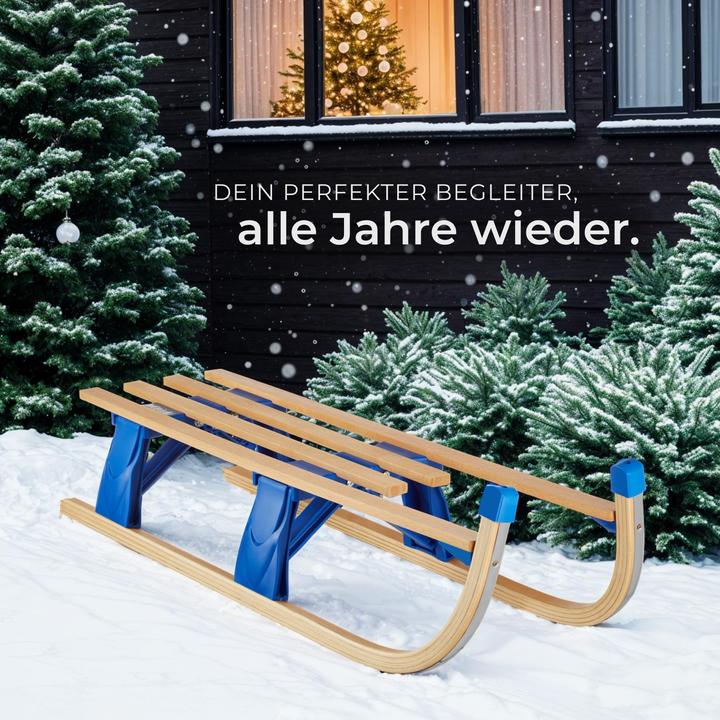 Image du produit tectake Traîneau en bois Jeffrey, pliable avec corde de traction,pince à neige