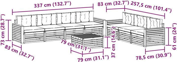 Produktbild vidaXL Outdoor-Sofa