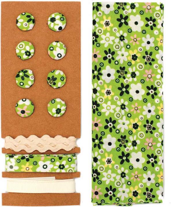 Image du produit Glorex Kit textile fleurs vert 48x48cm, rubans 3x1m+8 boutons