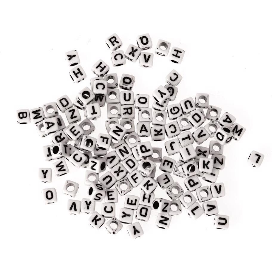 Glorex, Armschmuck, Würfel mit Loch- Alphabet, (Kunststoff)