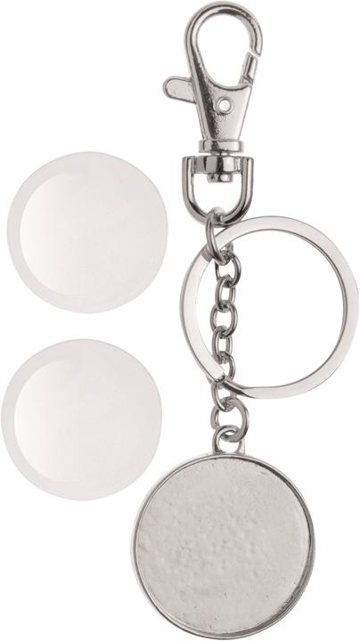 Immagine prodotto Glorex Portachiavi bifacciale rotondo argento Ø32mm