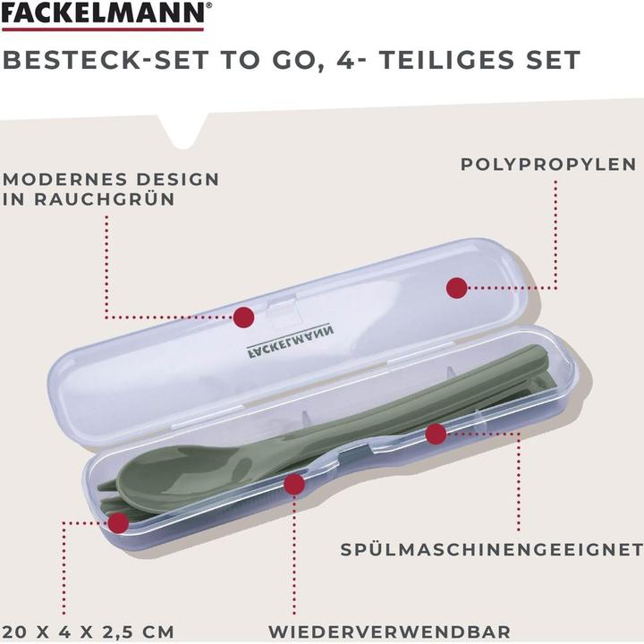 Produktbild Fackelmann Besteck-Set to go Be The Move 4-teilig, Grün