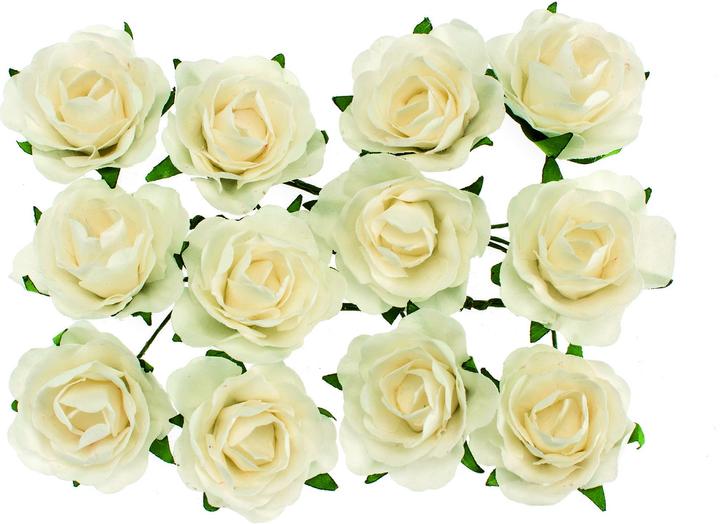 Actual product image Glorex White florets with wire 30mm 12pcs